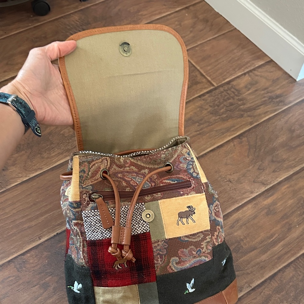 Ll Bean Patchwork Leather Backpack - image 3